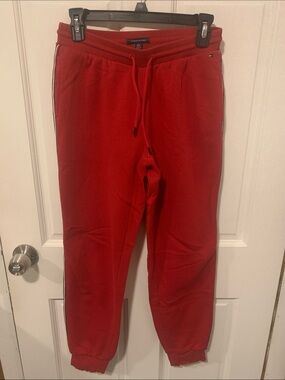 Tommy Hilfiger Bright Red Track Joggers with Side Stripe